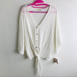 White sheer kimono style top